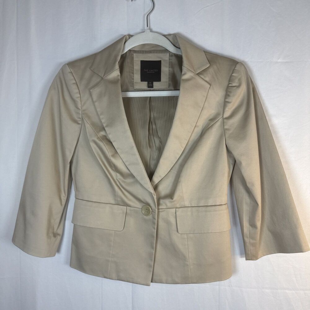 The Limited Khaki Suit Blazer Size XS Preowned 3/4 Sleeves - Picture 4 of 15